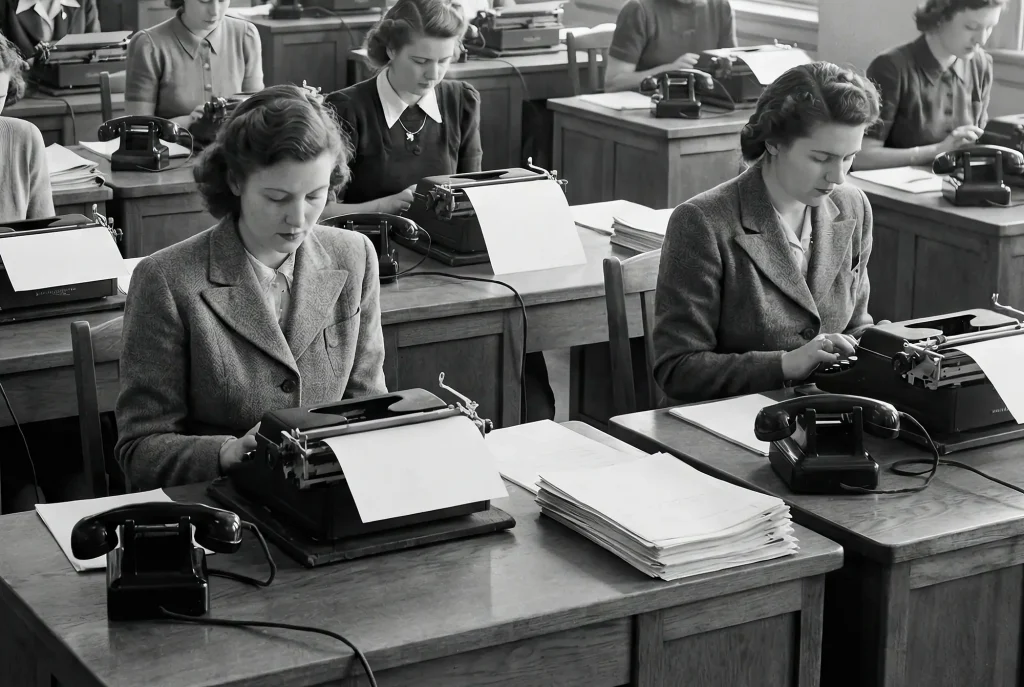 Arbeiterinnen bei der Arbeit im Büro